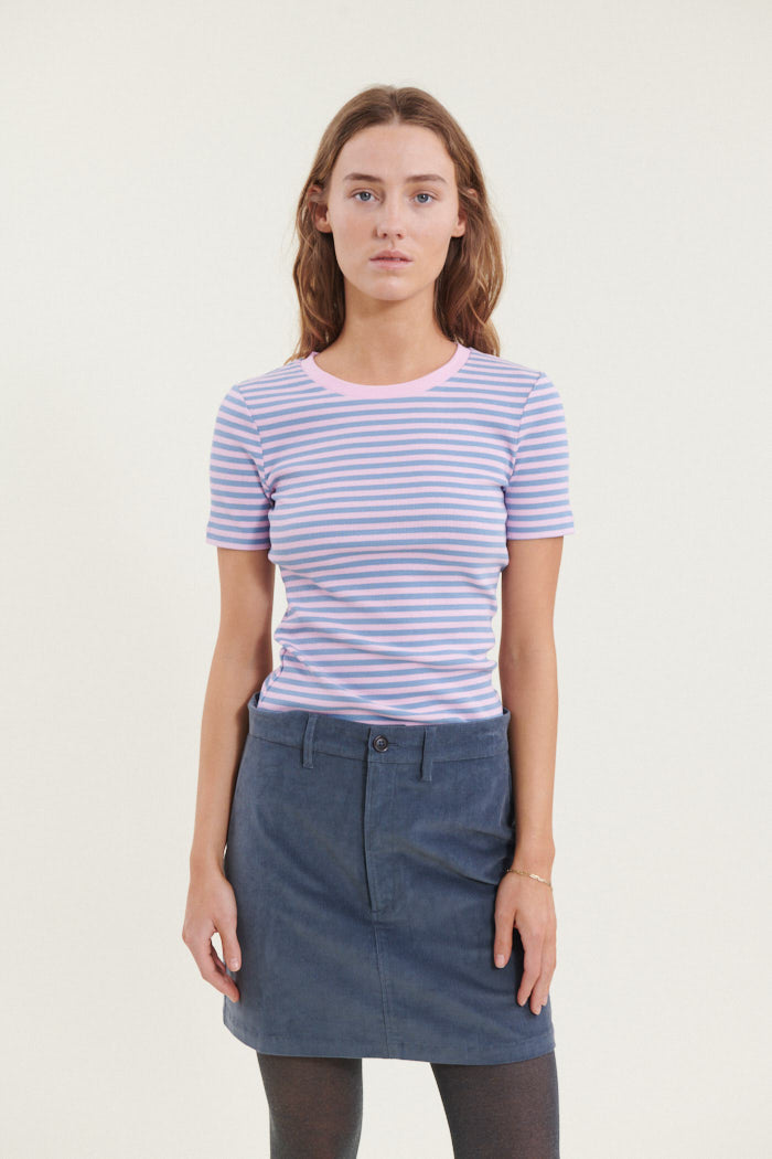 Basic Apparel Ludmilla O-Neck T-shirts 740 Sweet lilac/Windward blue